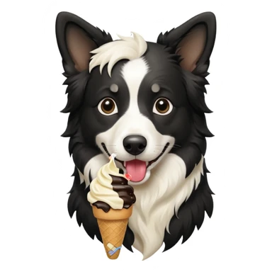 um border collie tomando sorvete sticker