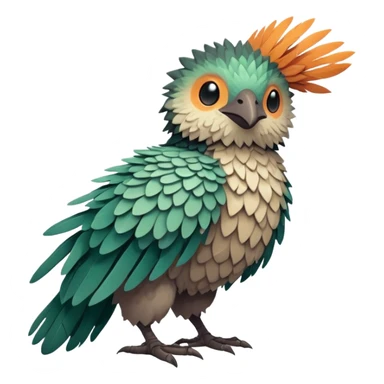 lush warm-colored Fakémon-Trico-creature (full body) sticker