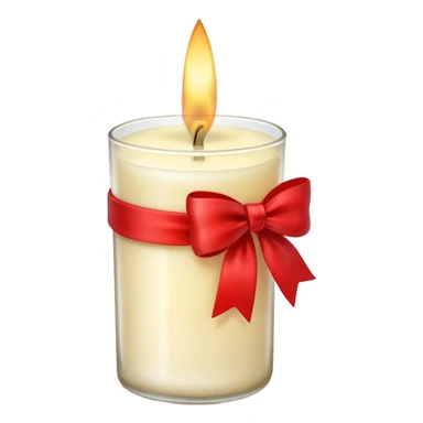 Soft vanilla long glass candle, with little red bow sticker