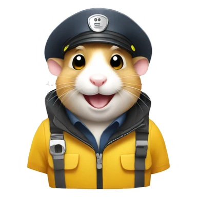 Hamster taxi driver smiling sticker