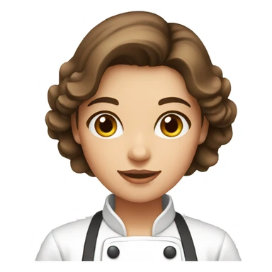 Female chef with brown hair and hazel eyes sticker