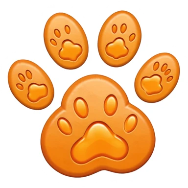 a light pastel orange pawprint sticker