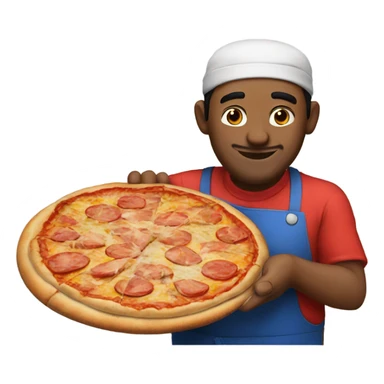 Cuban guy making pizza sticker