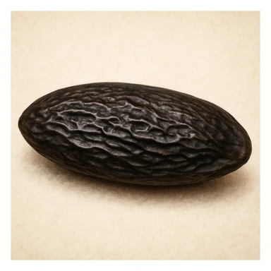realistic illustration of a tonka bean sticker
