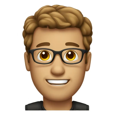 Winking man with glasses and brown hair sticker