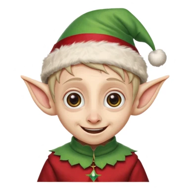 dobby from harry potter smiling and wearing a christmas elf hat sticker