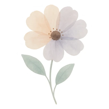 flower watercolor art style sticker