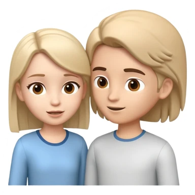 generate realistic detailed boy and girl talks 3d style  sticker