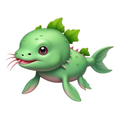 Green axolotl cute sticker