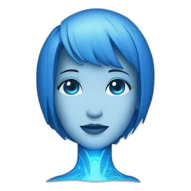 Blue Cortana digital lines sticker