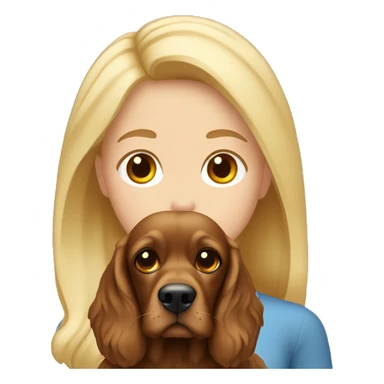 blonde girl with brown cocker spaniel sticker