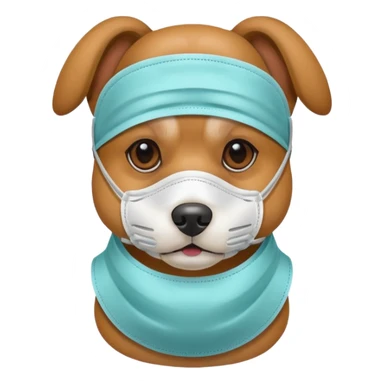 dog Wearing Medical Mask sticker