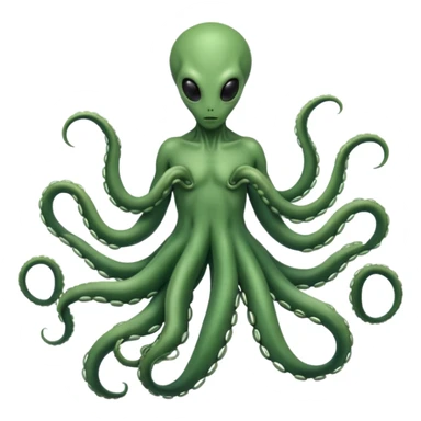 full body humanoid peacefull alien witgh tenticals sticker