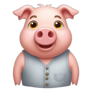 The little pig from three brothers who build a brick house sticker