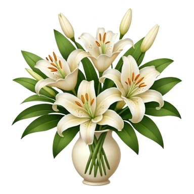 bouquet of cream and white lilies sticker