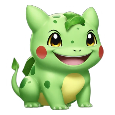 smiling bulbasaur crossed with pikachu sticker