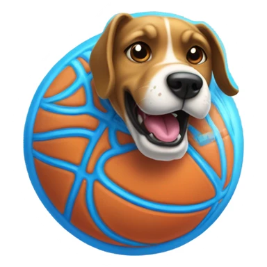 Dog playing basketball  sticker