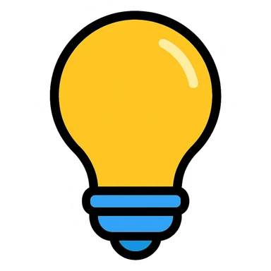 bulb icon, modern style, clean lines, simple and recognizable sticker