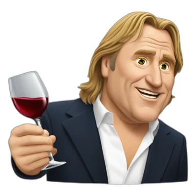 Gérard depardieu drink wine sticker