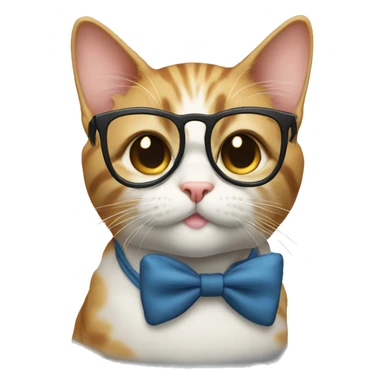 Kiss cat wearing glasses  sticker