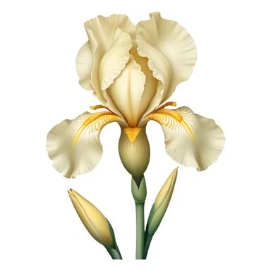 single Cream Iris, straight stem sticker