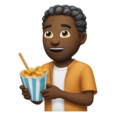 Pops eating a snack sticker