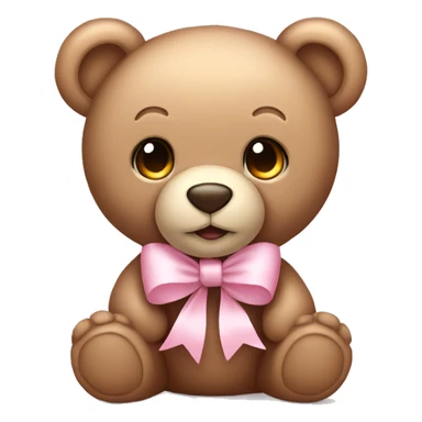 Teddy bear with light pink bow  sticker