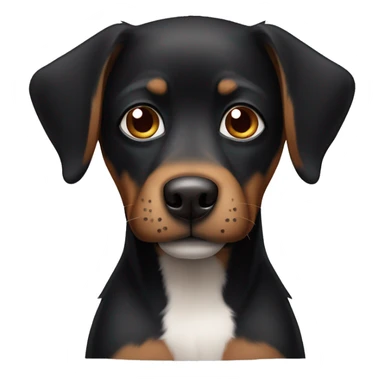 one eyed black and brown dog sticker