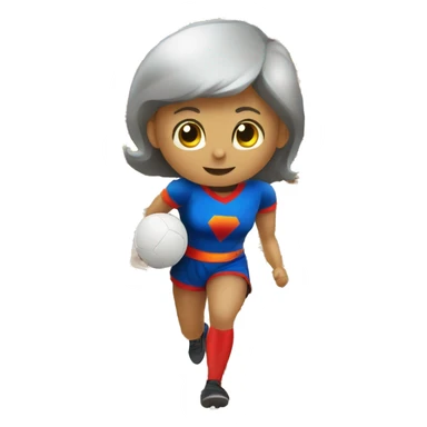 Pelota gigante y una chica encima de la pelota haciendo de supermán  sticker