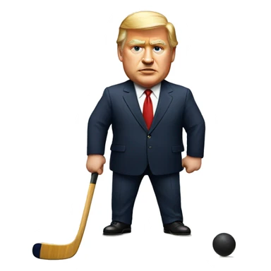 Fat president playing field hockey sticker