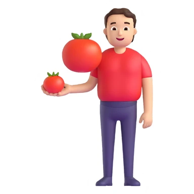 man with tomato replacing his midsection sticker