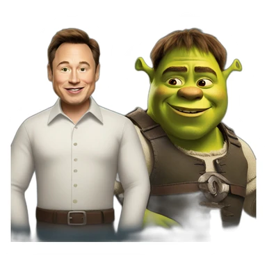 shrek with elon musk sticker