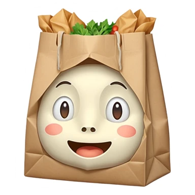 Ghibli style grocery bag sticker