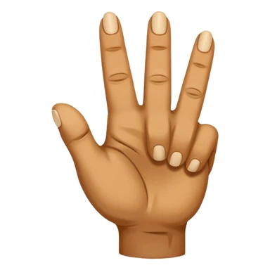 rock hand with the middle and index finger crossing over, middle behind index sticker