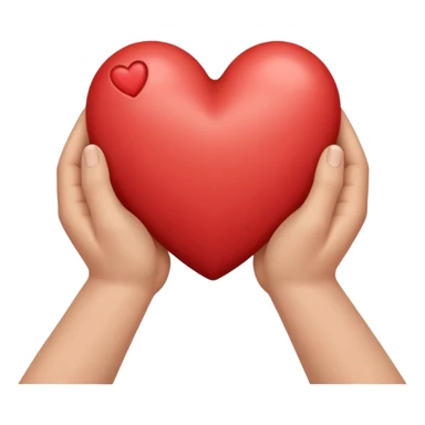 Draw two hands holding a heart sticker