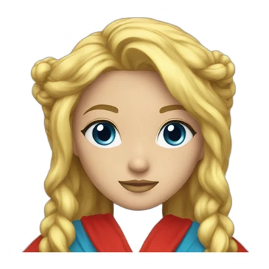 blonde-blue-eye-goddess-in-red-goddess-robe sticker
