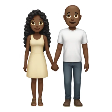 Interracial couple holding hands sticker