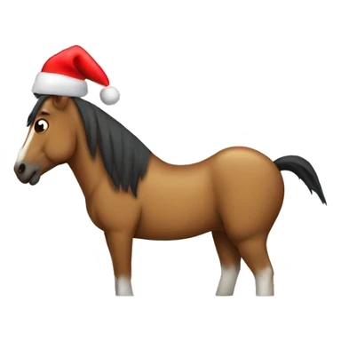 Horse with Santa hat sticker