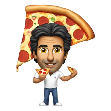 Wasim Akram eating pizza sticker