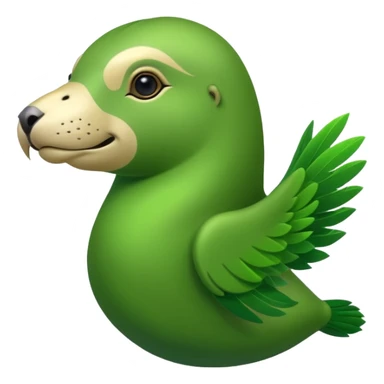 Green Feathered sea lion sticker