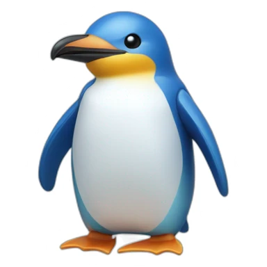 kawaï blue penguin toy sticker