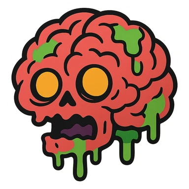 brain rotting sticker