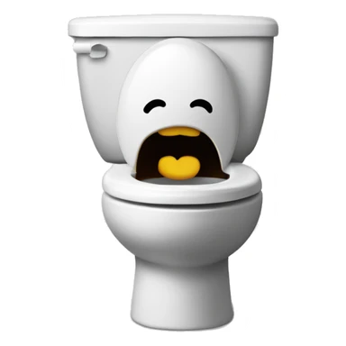 toilet with head popping out of the toilet  sticker
