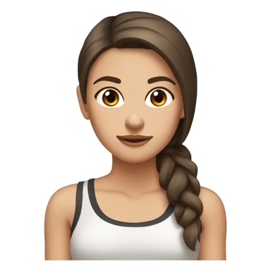 white, tan, brown eyed, brunette, gym clothes, straight hair, pretty woman sticker