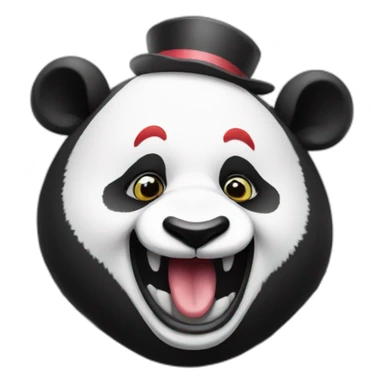 Panda smiling at a clown sticker