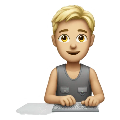 Australian Person working on desktop  sticker