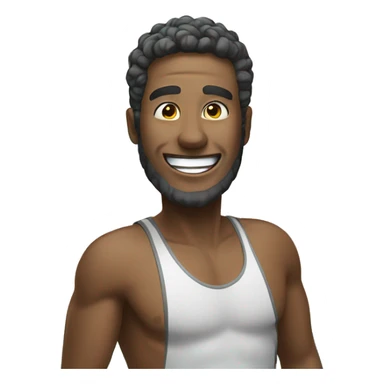 Man at the beach laughing sticker