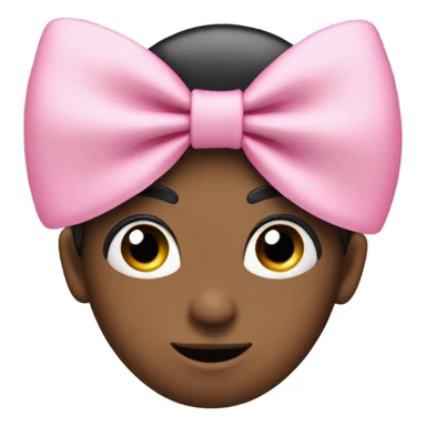 pink smile bow and eyelashes sticker