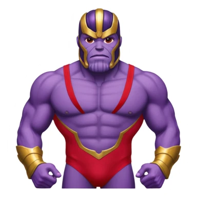 Thanos from Marvel in a bright RED swimsuit sticker