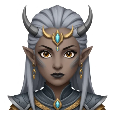ESO female daedra, lashes and earrings, gray skin, warrior sticker